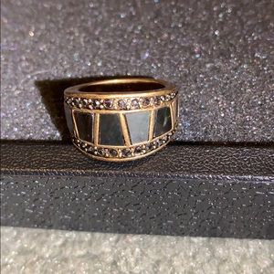 Bronze ring with geometric panels Lia Sophia Ring